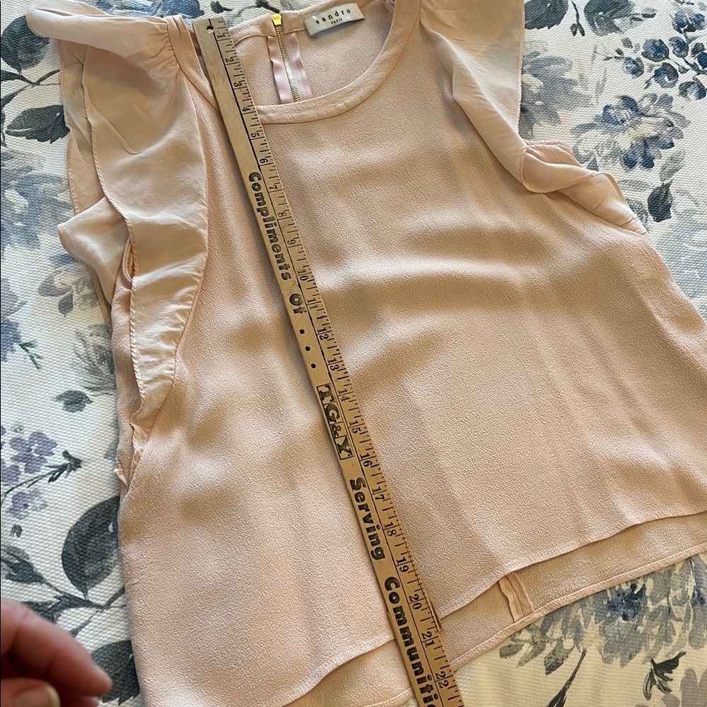 Sandro Blush Ruffle Sleeve Blouse - Picture 10 of 10